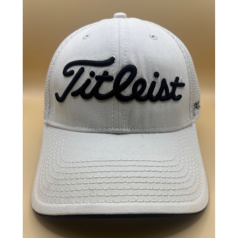 Titleist Men Small-Medium Hat White Mesh Pro V1 FootJoy New Era